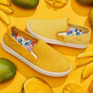 Olukai Pehuea Suede - Mango Suede Slip-On Shoes Size 8